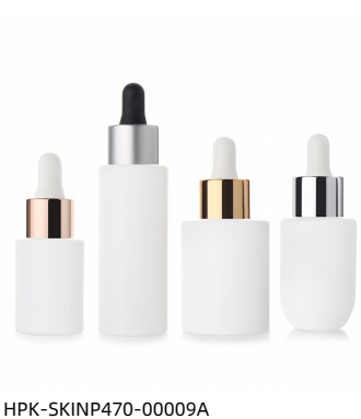 White Glass Pipette Dropper Bottle With Aluminum Collar